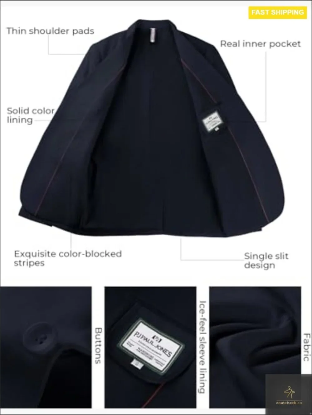 Lightweight Sport Coat Casual Blazer One Button Breathable Regular Fit